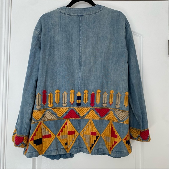 Free People Peruvian Swing Jacket in Indigo - Picture 4 of 7